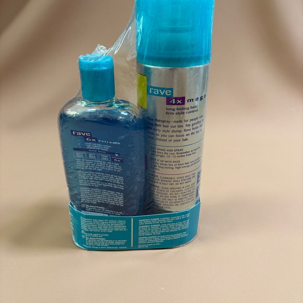 Suave Rave 4x Mega Hairspray 14oz and 6x Extreme Gel 13oz Bonus Set New Y2K - Picture 8 of 11